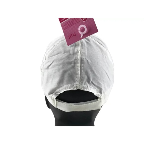 Greenbrier International‎ Womens White Pink Ribbon Embroidered Baseball Cap OS - Picture 3 of 10